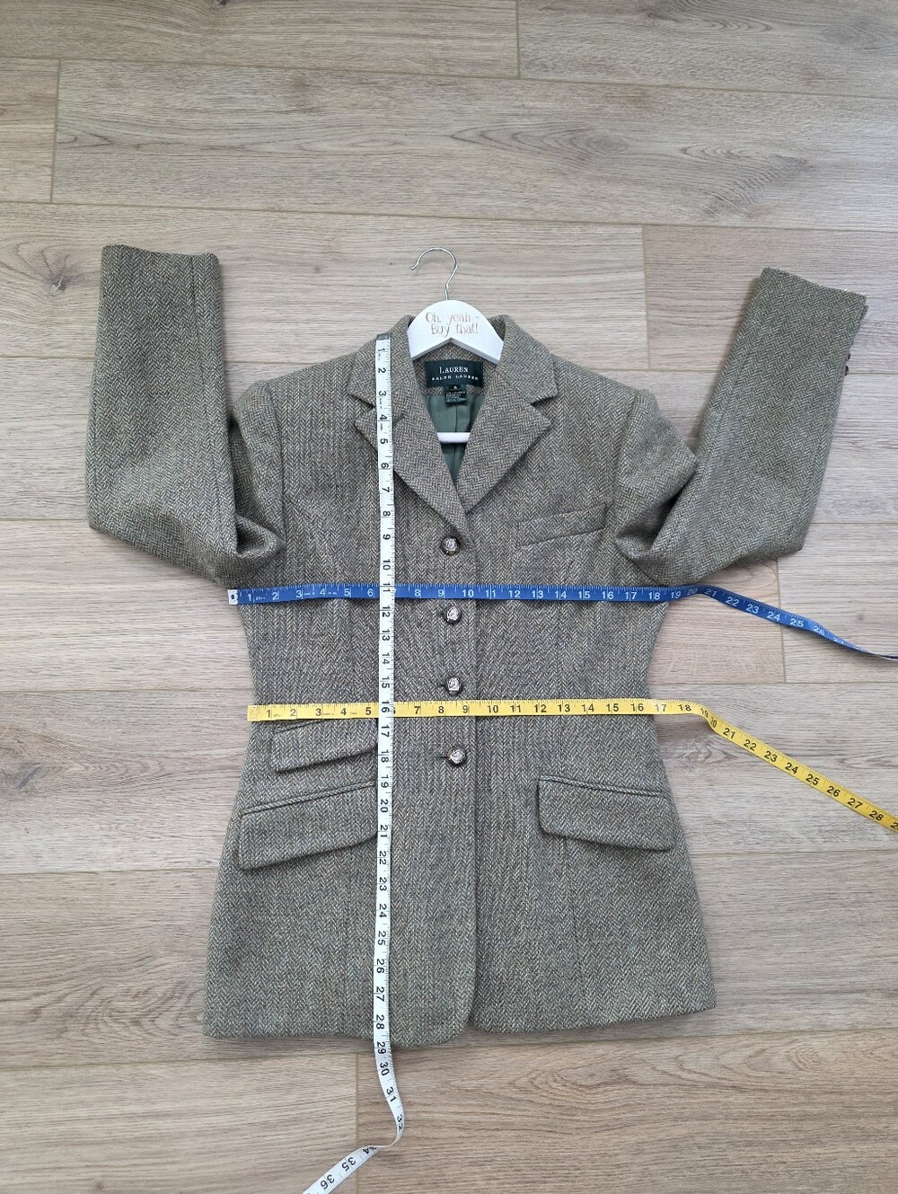 NEW Lauren Ralph Lauren Wool Tweed Blazer Riding Jacket Size 8 DEADSTOCK - Picture 11 of 16
